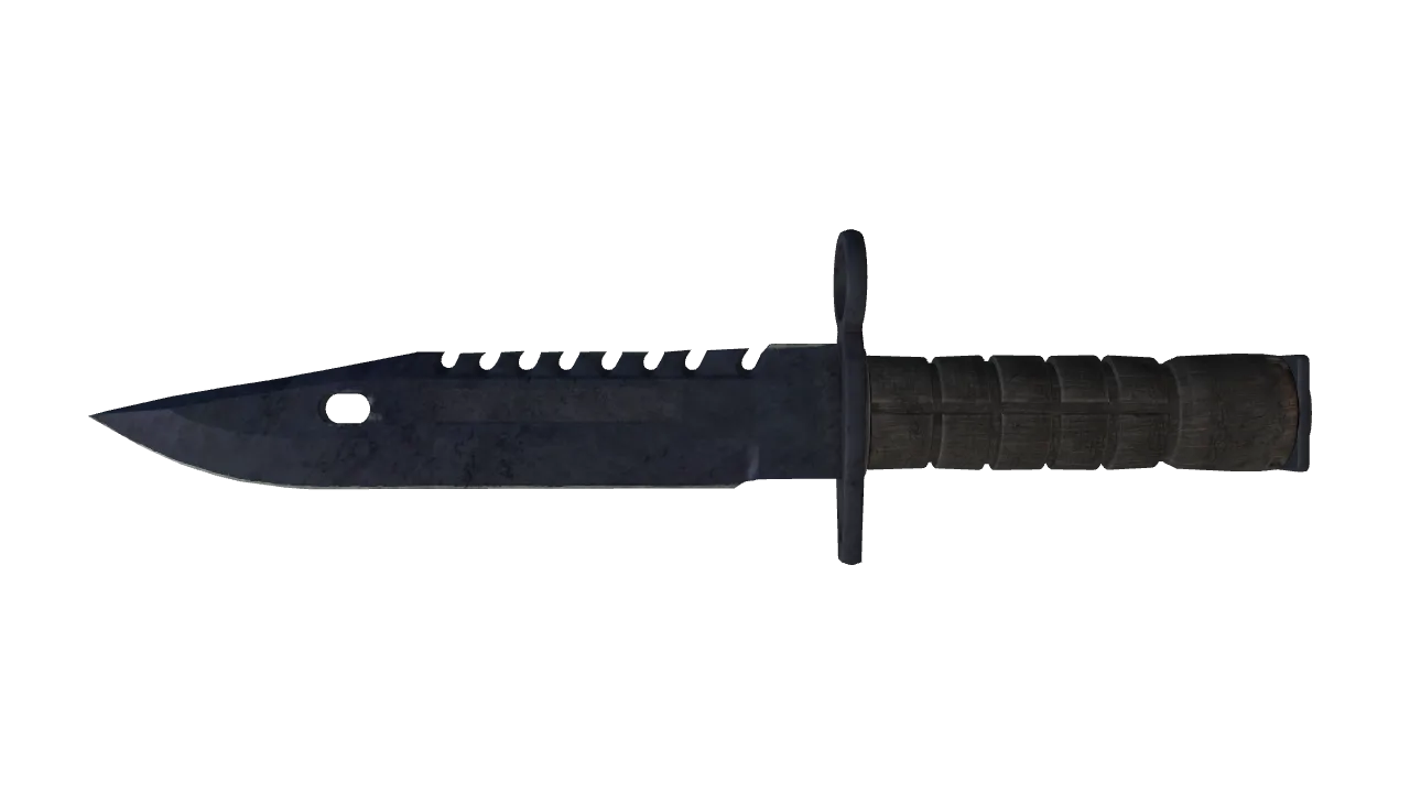 ★ M9 Bayonet | Blue Steel (Battle-Scarred) — Dust II light, front