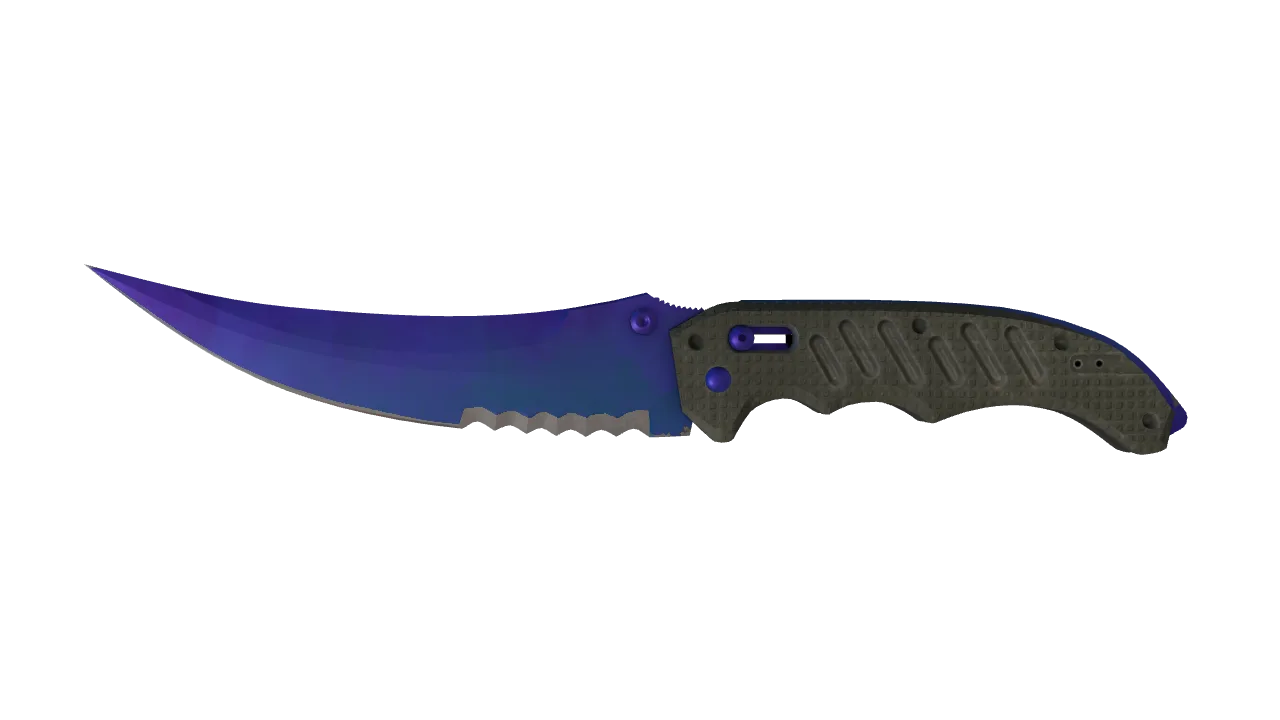 Flip Knife | Doppler (Sapphire) seed #385, front