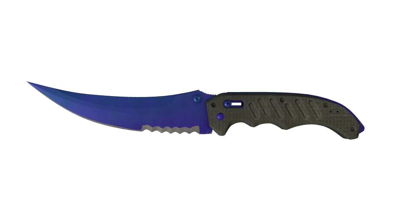 Flip Knife | Doppler (Sapphire) seed #555, front