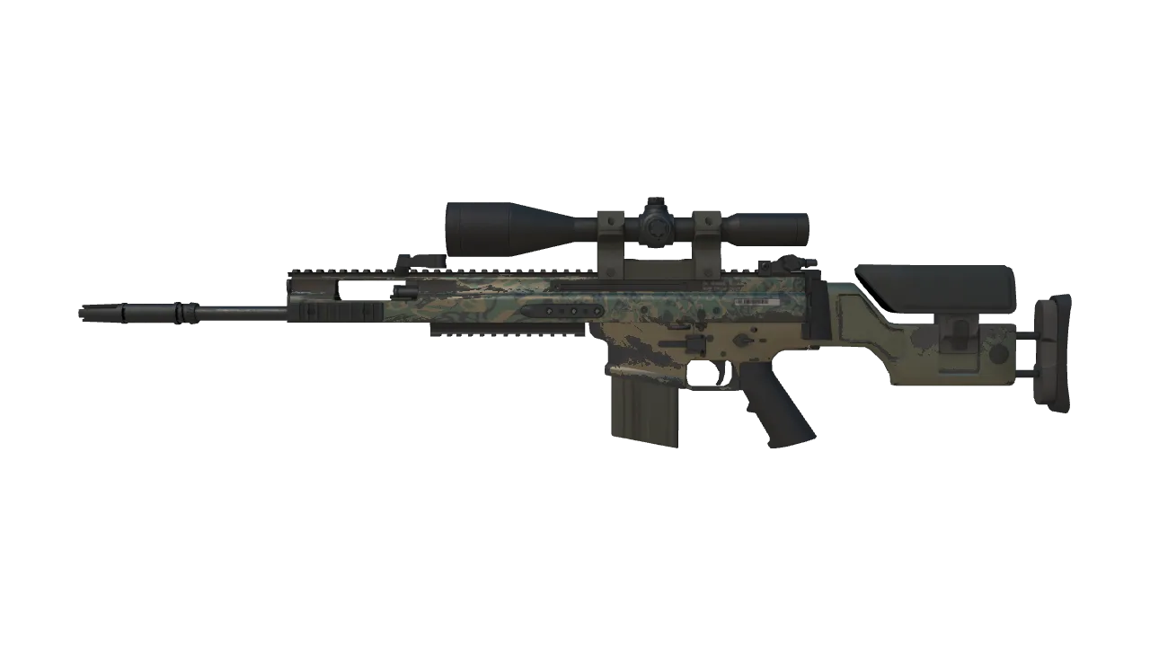 SCAR-20 | Army Sheen (Field-Tested) — Dust II light, front