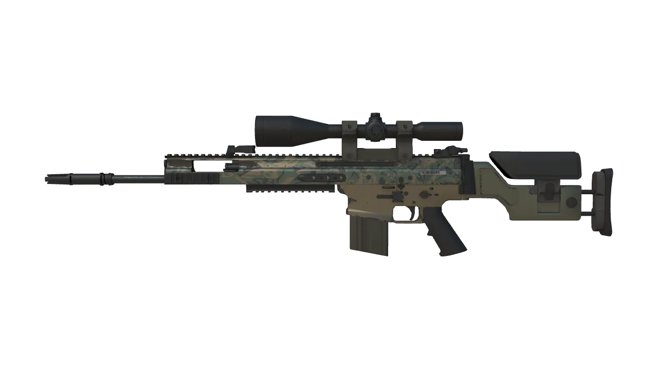 SCAR-20 | Army Sheen (Minimal Wear) — Dust II light, front