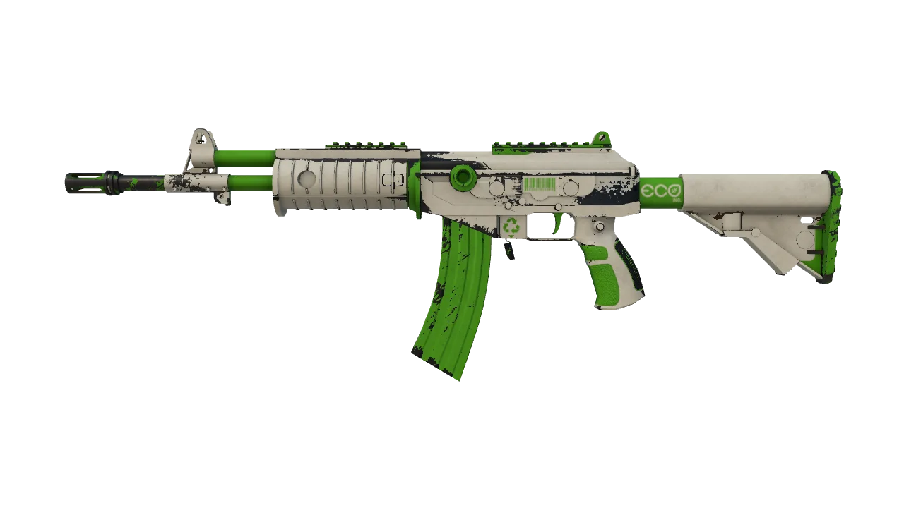 Galil AR | Eco (Battle-Scarred) — Dust II light, front