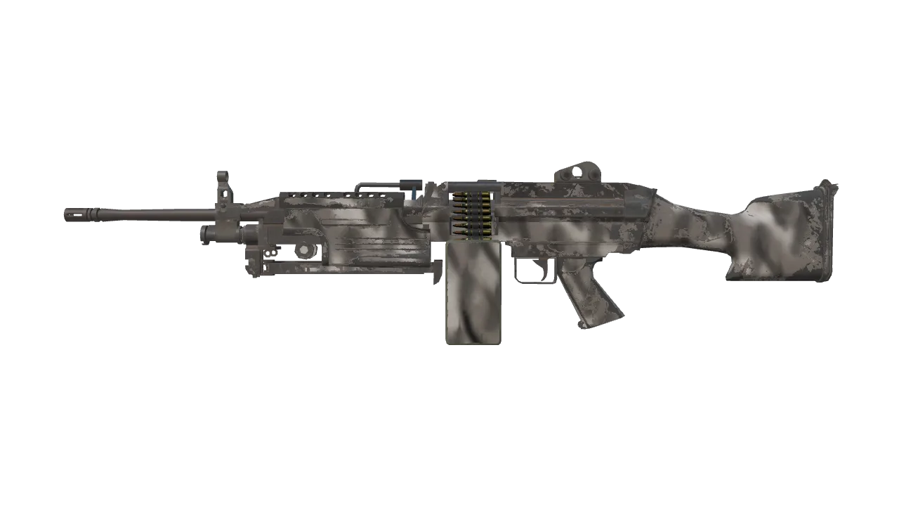 M249 | Contrast Spray (Well-Worn) — Dust II light, front