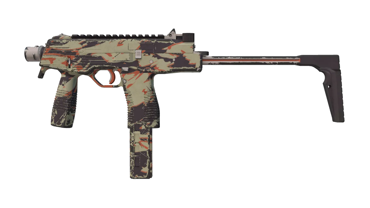 Souvenir MP9 | Shredded (Field-Tested) — Dust II light, front