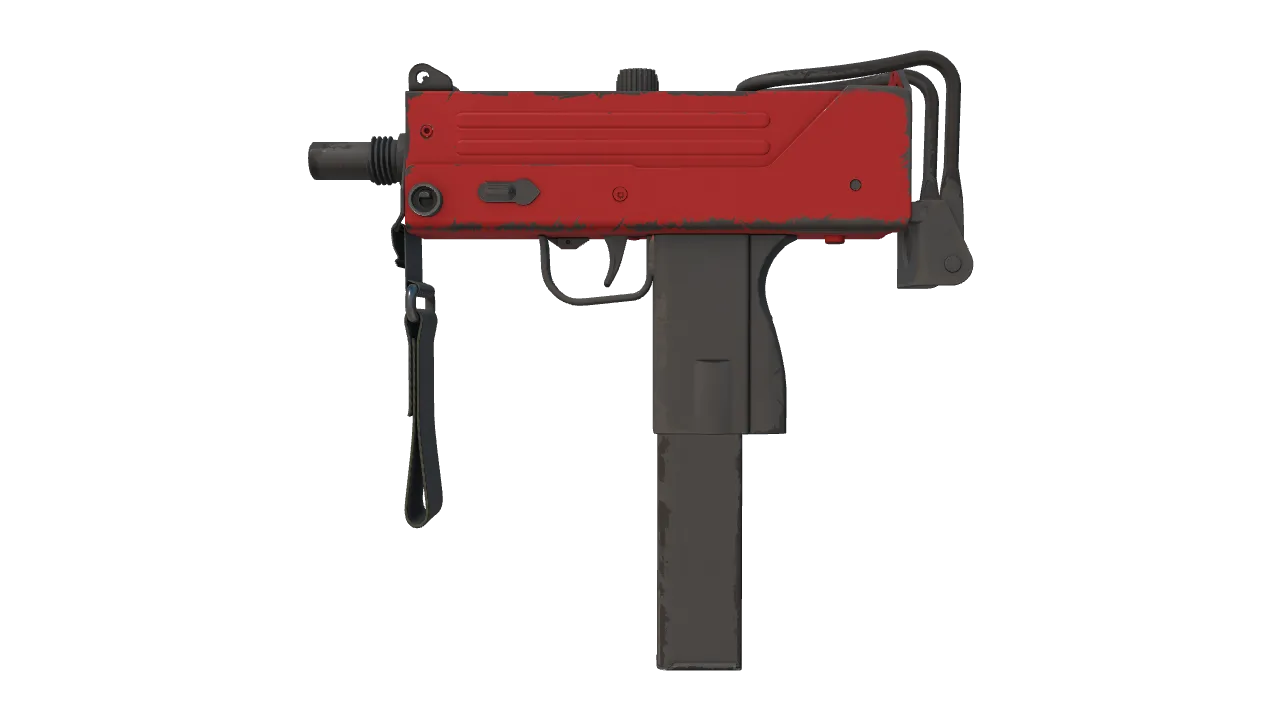 MAC-10 | Candy Apple (Field-Tested) — Dust II light, front
