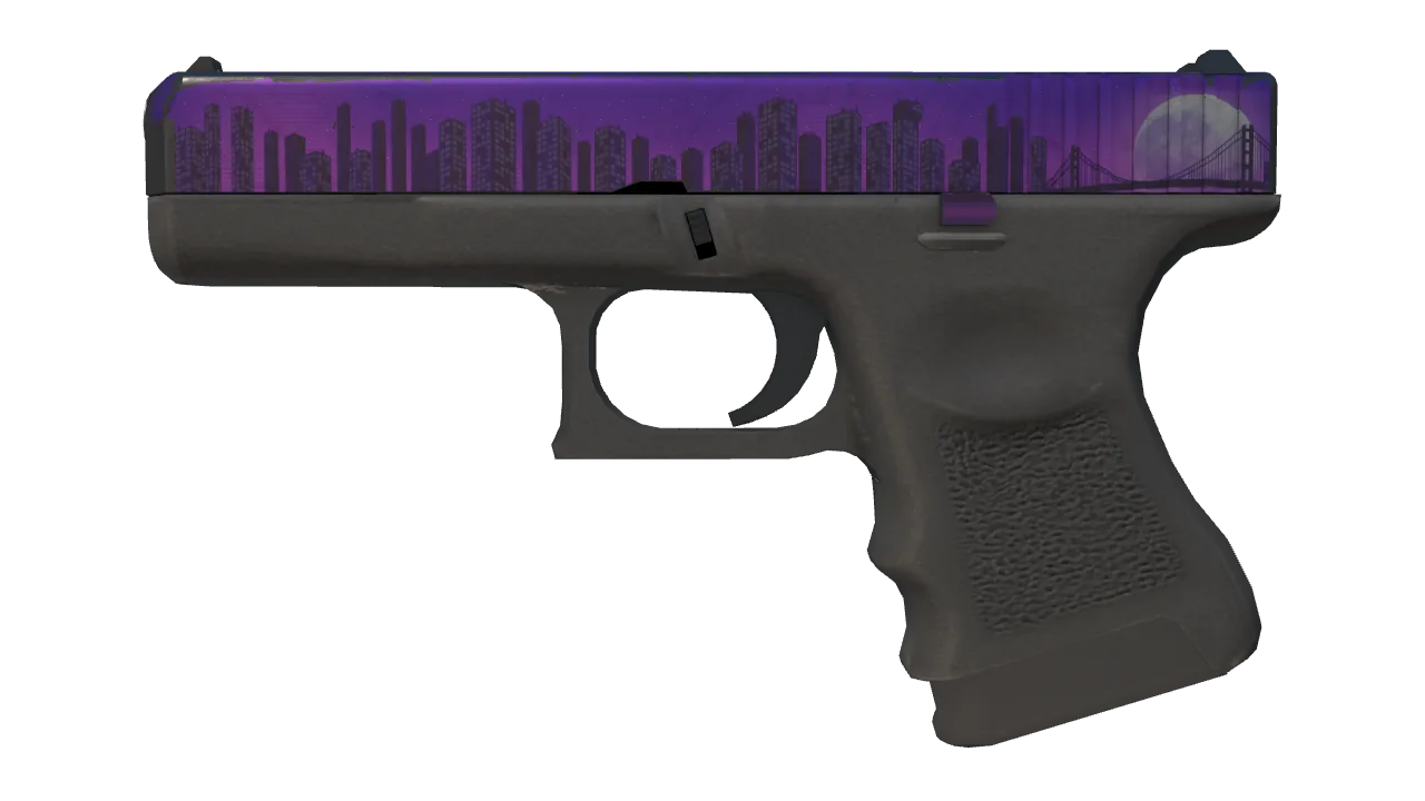 Glock-18 | Moonrise (Well-Worn) — Dust II light, front