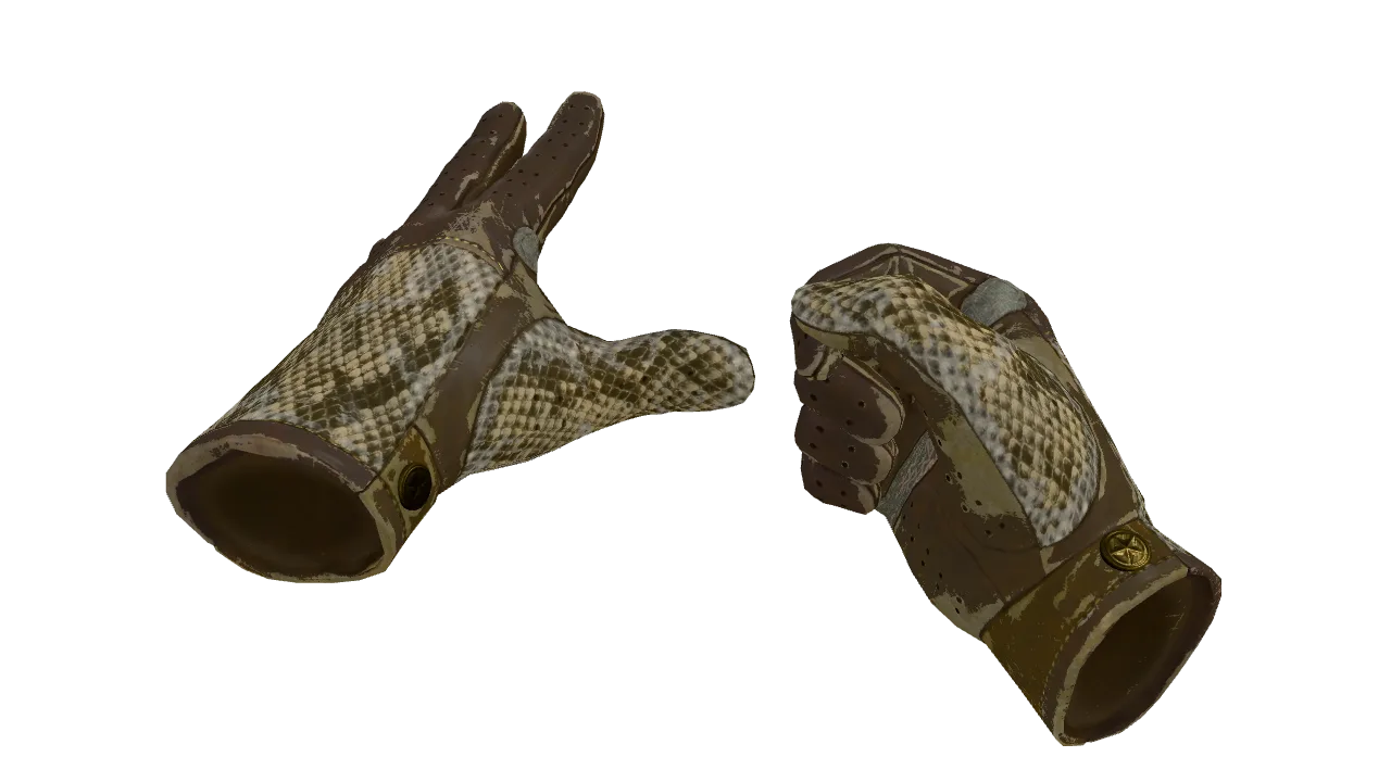 ★ Driver Gloves | Diamondback (Battle-Scarred) — Dust II light, front