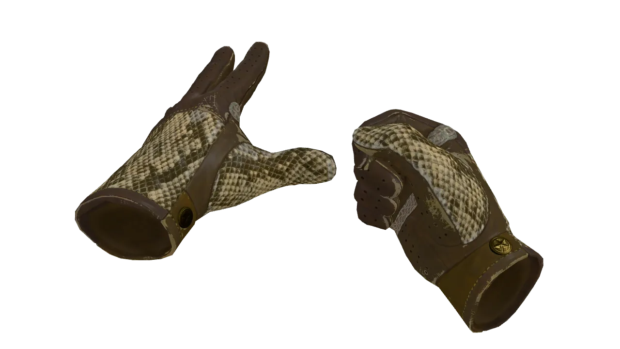 ★ Driver Gloves | Diamondback (Well-Worn) — Dust II light, front