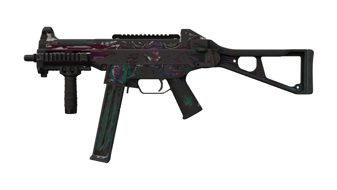 StatTrak™ UMP-45 | Neo-Noir (Battle-Scarred) — Dust II light, front