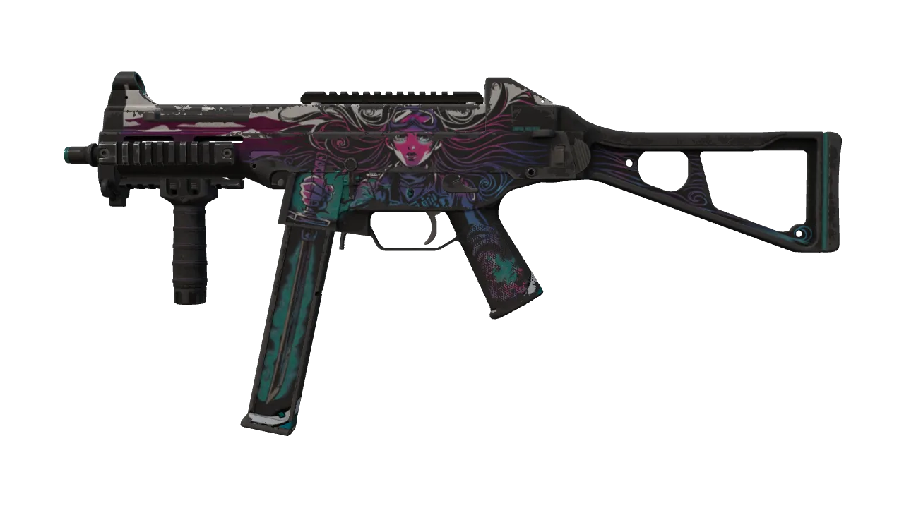 Souvenir UMP-45 | Neo-Noir (Well-Worn) — Dust II light, front