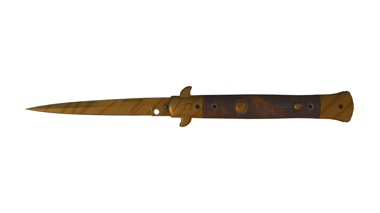 ★ Stiletto Knife | Tiger Tooth (Factory New) — Dust II light, front