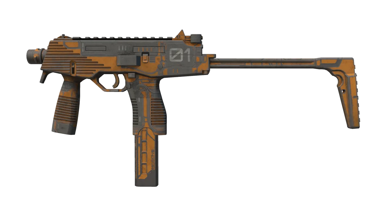 MP9 | Modest Threat (Battle-Scarred) — Dust II light, front