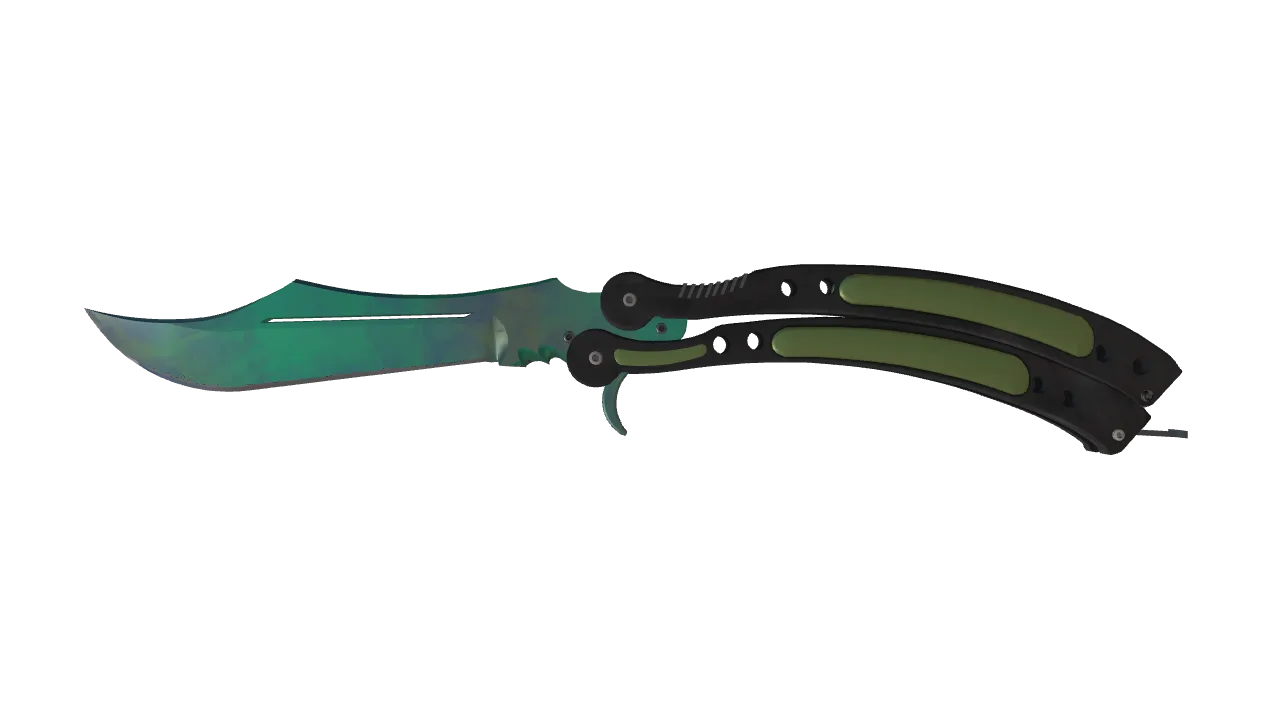StatTrak™ ★ Butterfly Knife | Gamma Doppler (Phase 2) (Minimal Wear) — Dust II light, front