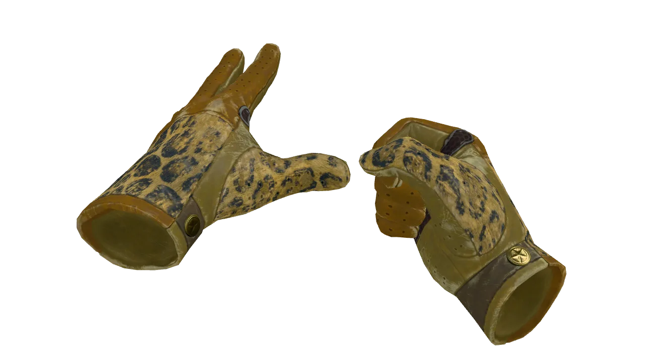 ★ Driver Gloves | Queen Jaguar (Well-Worn) — Dust II light, front