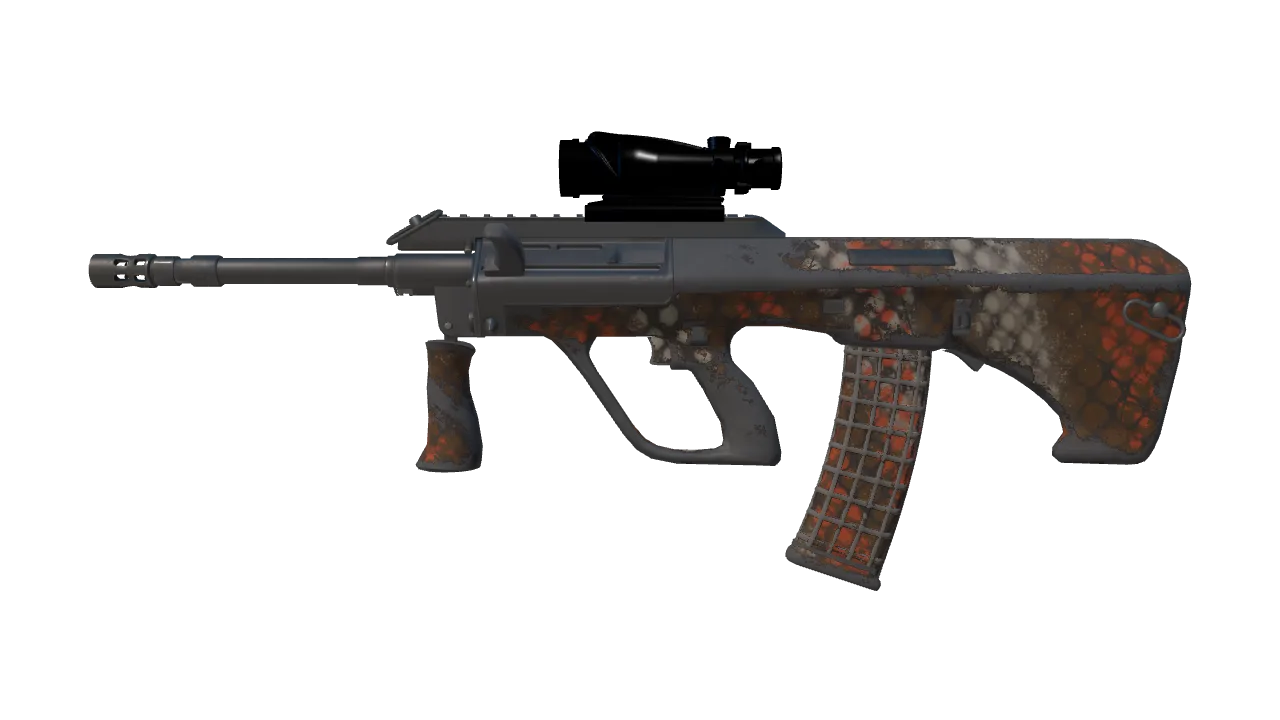 AUG | Sweeper (Well-Worn) — Dust II light, front