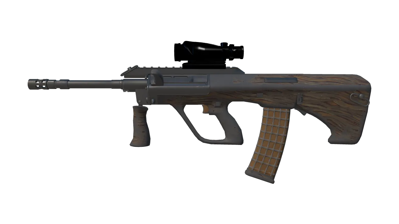 AUG | Spalted Wood (Battle-Scarred) — Dust II light, front