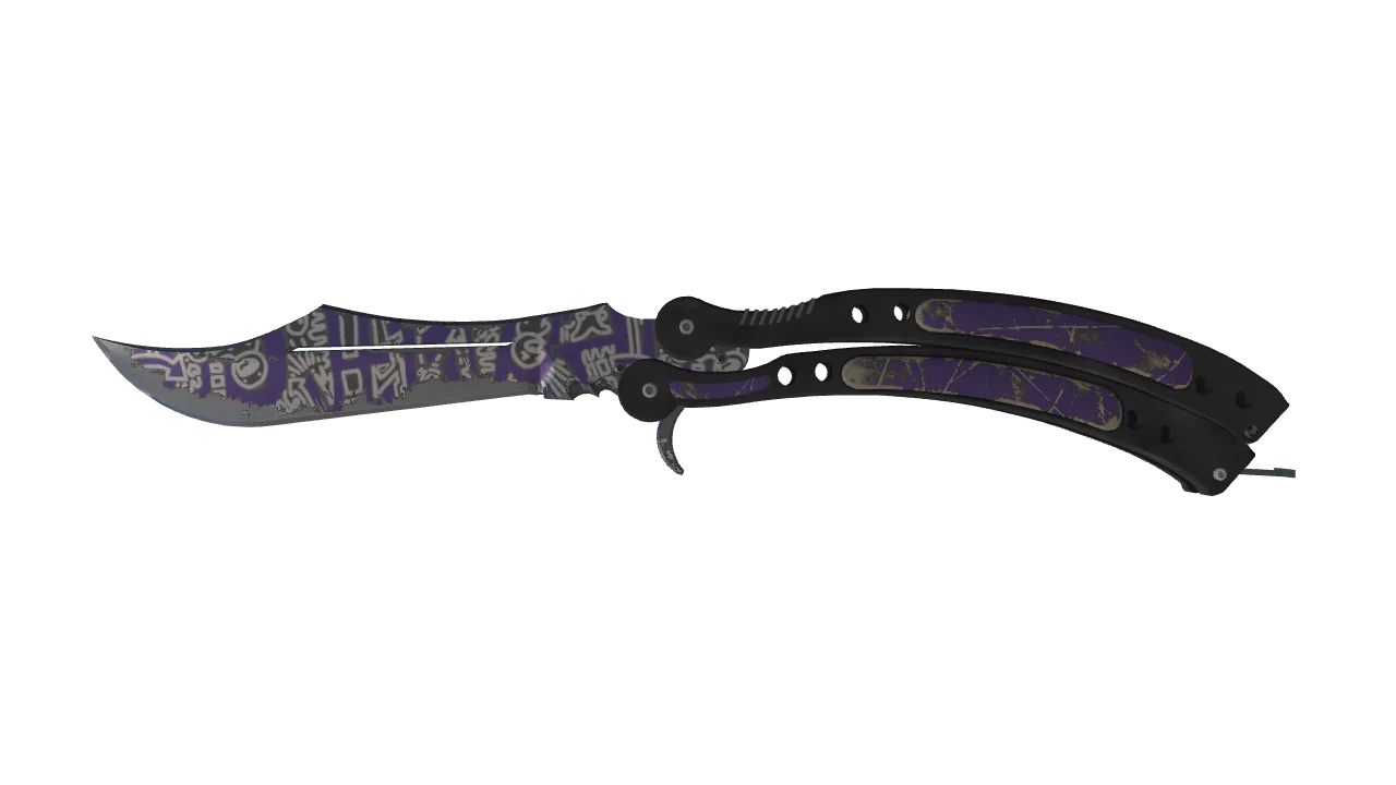 ★ Butterfly Knife | Freehand (Battle-Scarred) — Dust II light, front