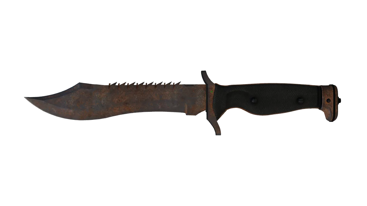 StatTrak™ ★ Bowie Knife | Rust Coat (Battle-Scarred) — Dust II light, front
