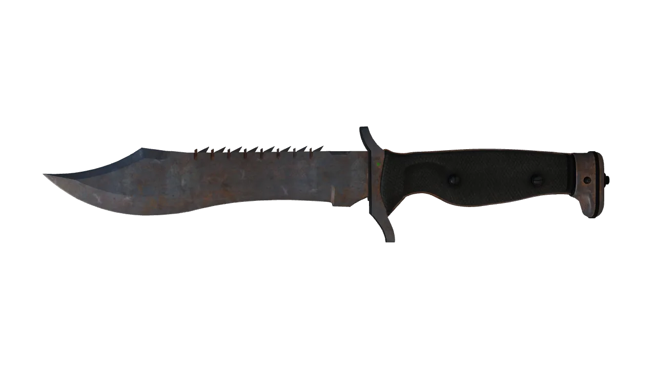 ★ Bowie Knife | Rust Coat (Well-Worn) — Dust II light, front
