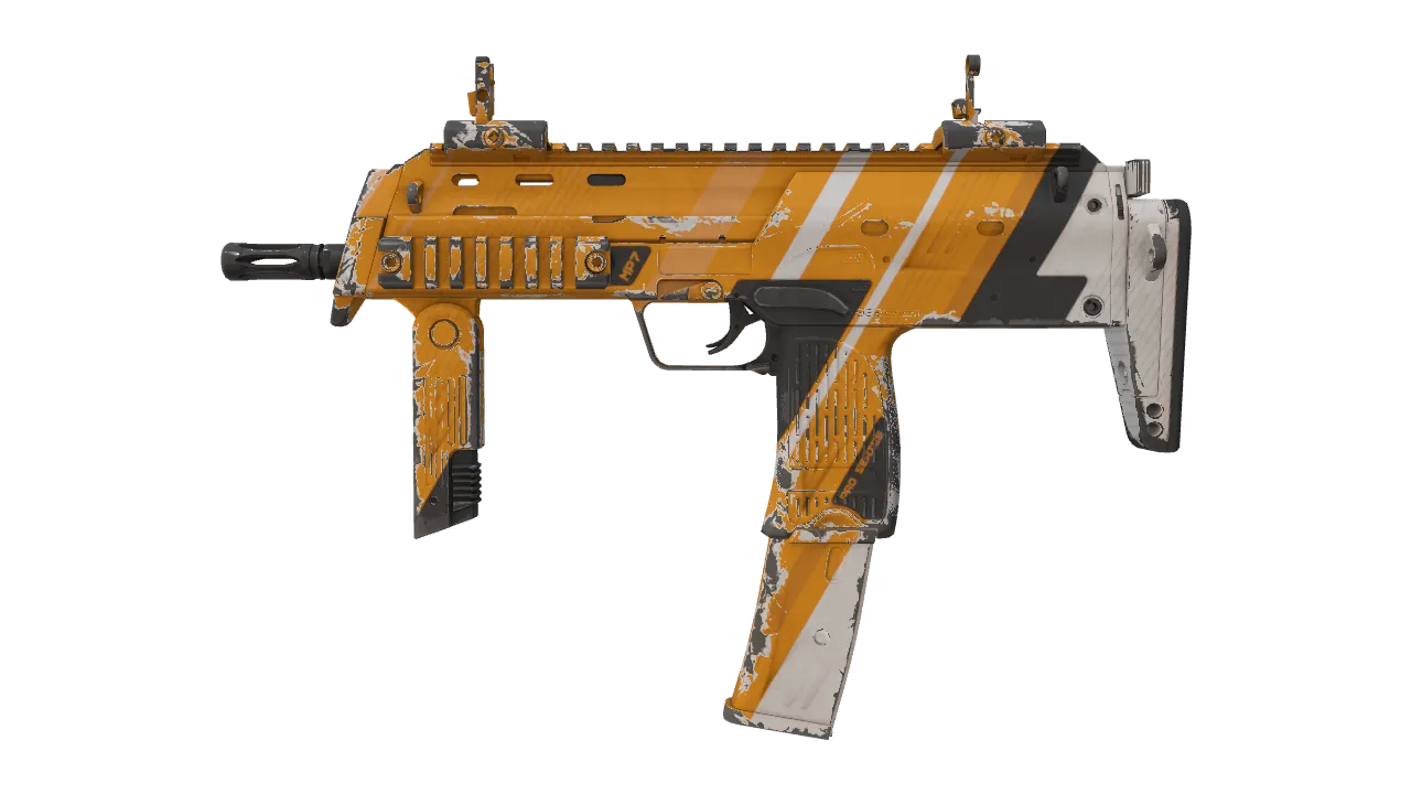 Souvenir MP7 | Amberline (Field-Tested) — Dust II light, front
