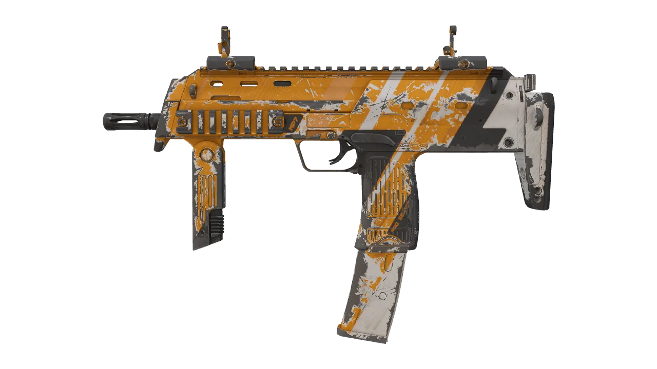 Souvenir MP7 | Amberline (Well-Worn) — Dust II light, front