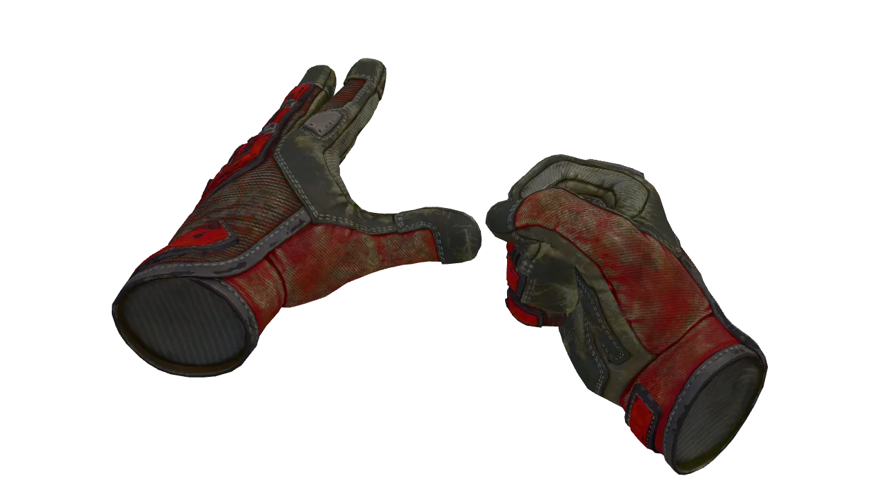 ★ Specialist Gloves | Crimson Web (Battle-Scarred) — Dust II light, front