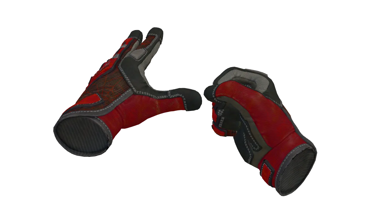 ★ Specialist Gloves | Crimson Web (Minimal Wear) — Dust II light, front