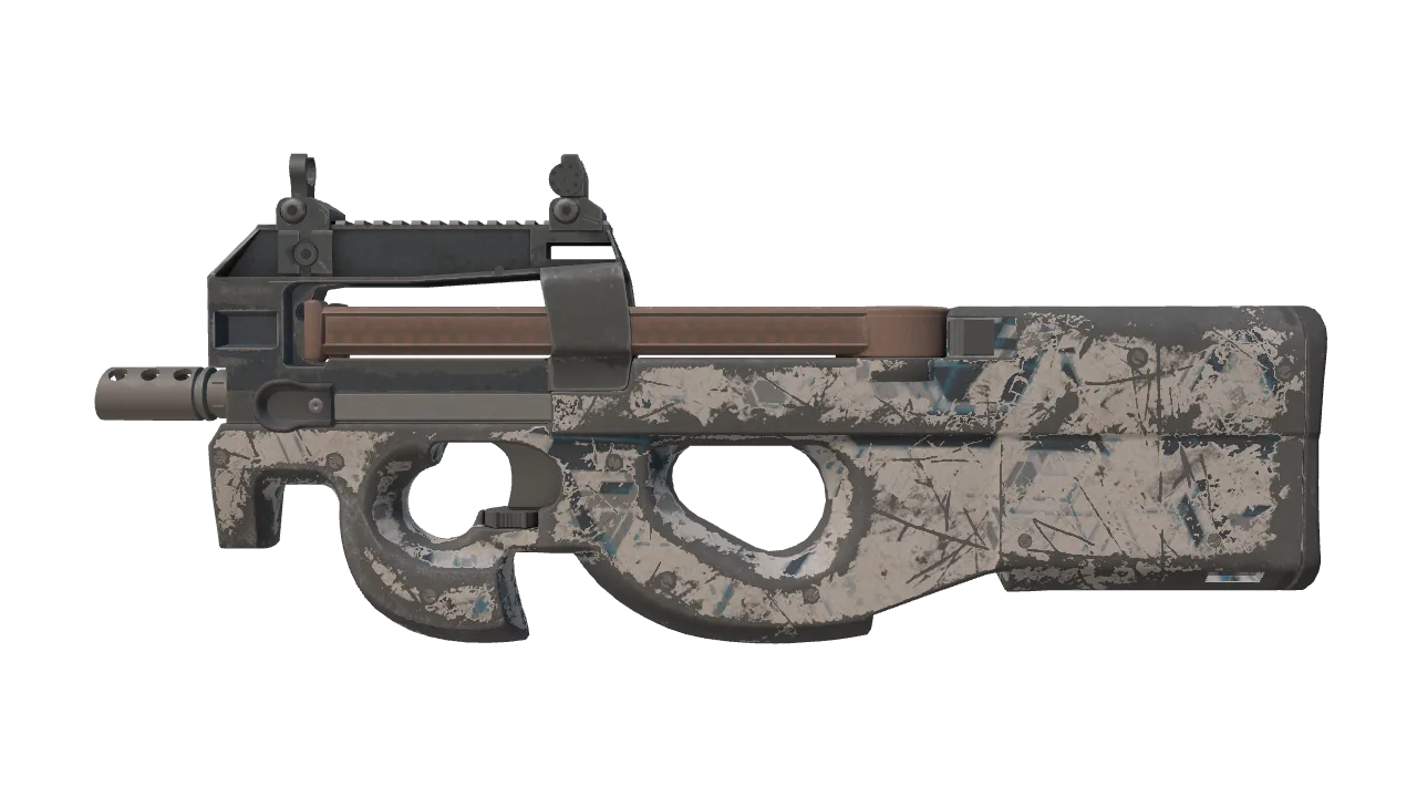 P90 | Schematic (Battle-Scarred) — Dust II light, front