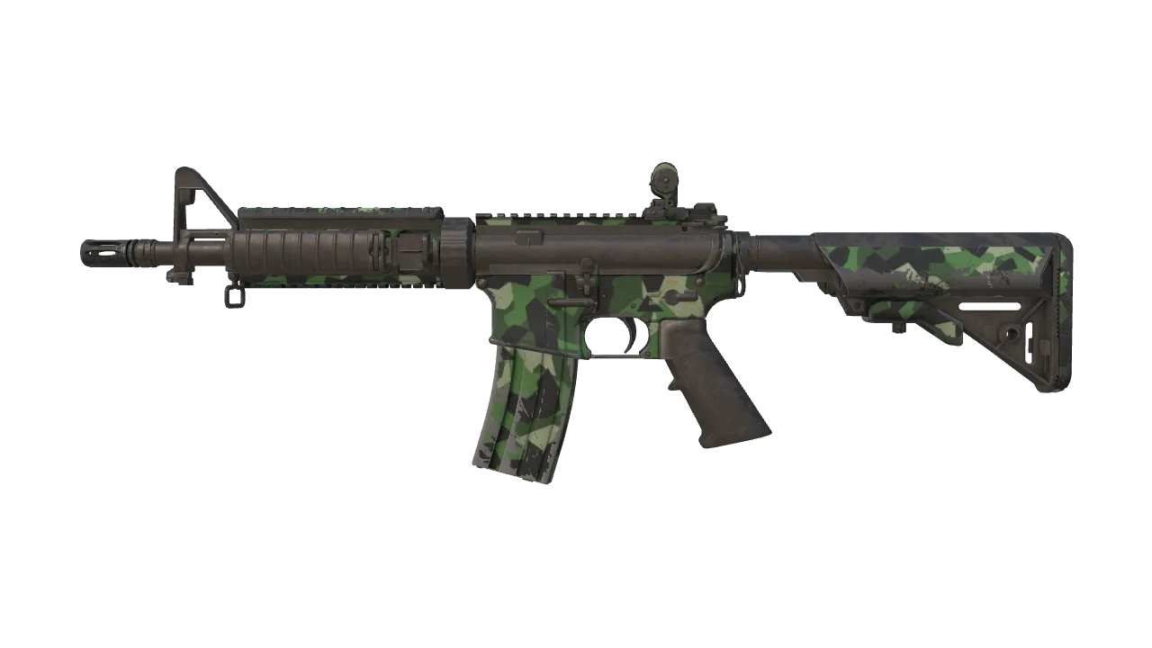 M4A4 | Choppa (Well-Worn) — Dust II light, front