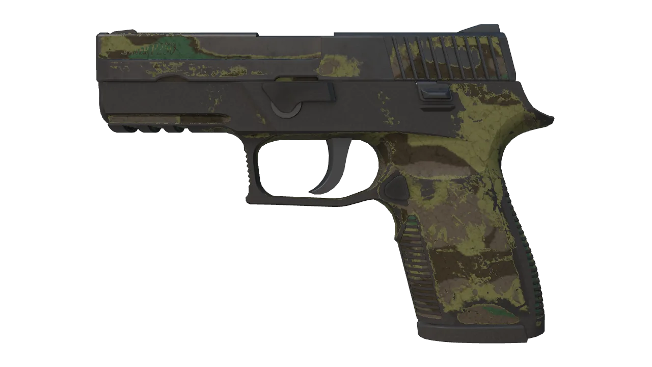 Souvenir P250 | Boreal Forest (Battle-Scarred) — Dust II light, front