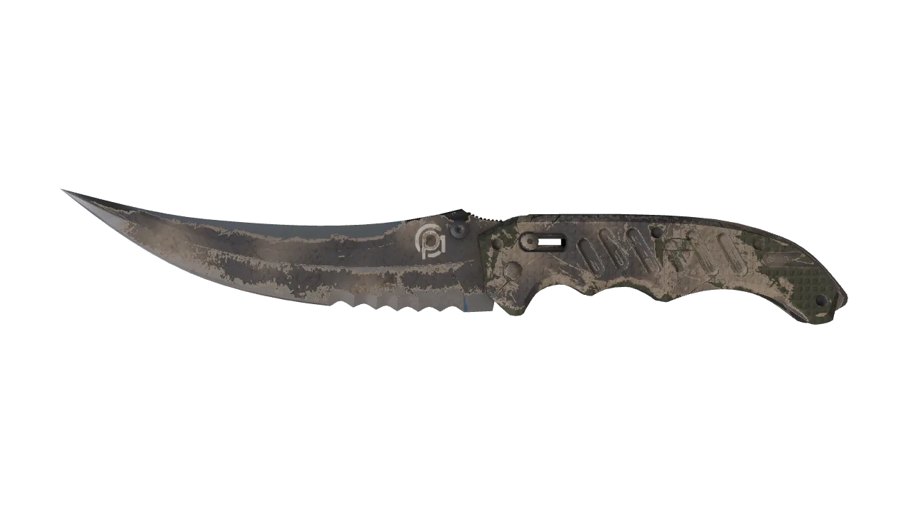 ★ Flip Knife | Scorched (Battle-Scarred) — Dust II light, front