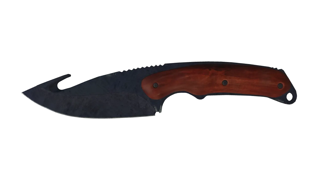 ★ Gut Knife | Blue Steel (Battle-Scarred) — Dust II light, front