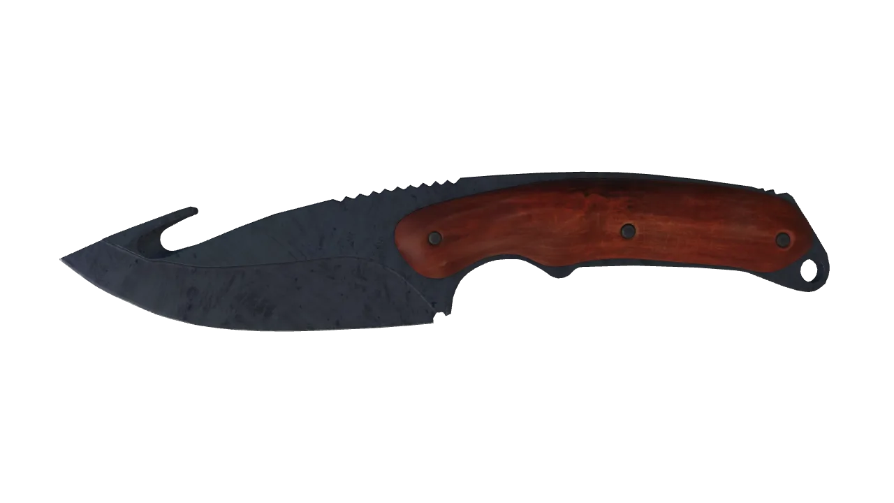 StatTrak™ ★ Gut Knife | Blue Steel (Field-Tested) — Dust II light, front