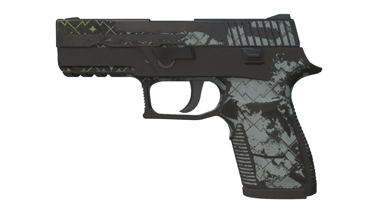 Souvenir P250 | Mint Kimono (Battle-Scarred) — Dust II light, front