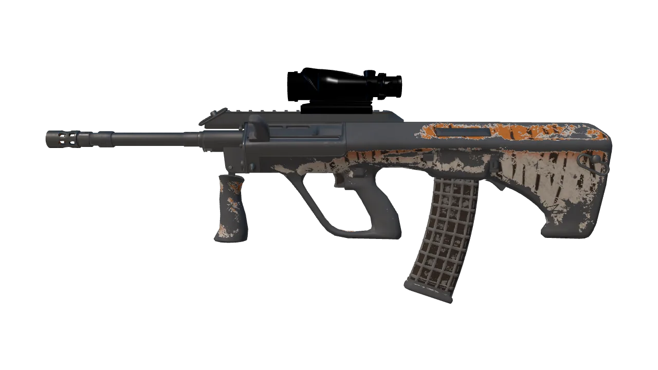 StatTrak™ AUG | Bengal Tiger (Battle-Scarred) — Dust II light, front