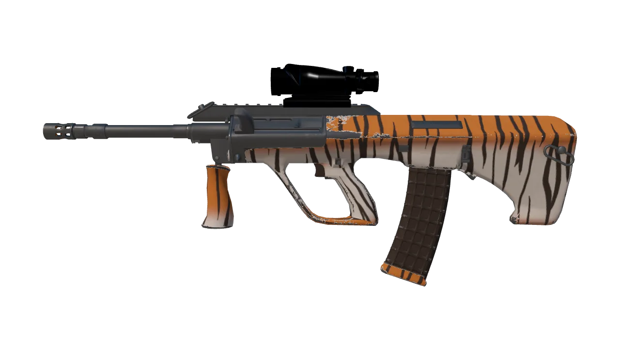 StatTrak™ AUG | Bengal Tiger (Minimal Wear) — Dust II light, front