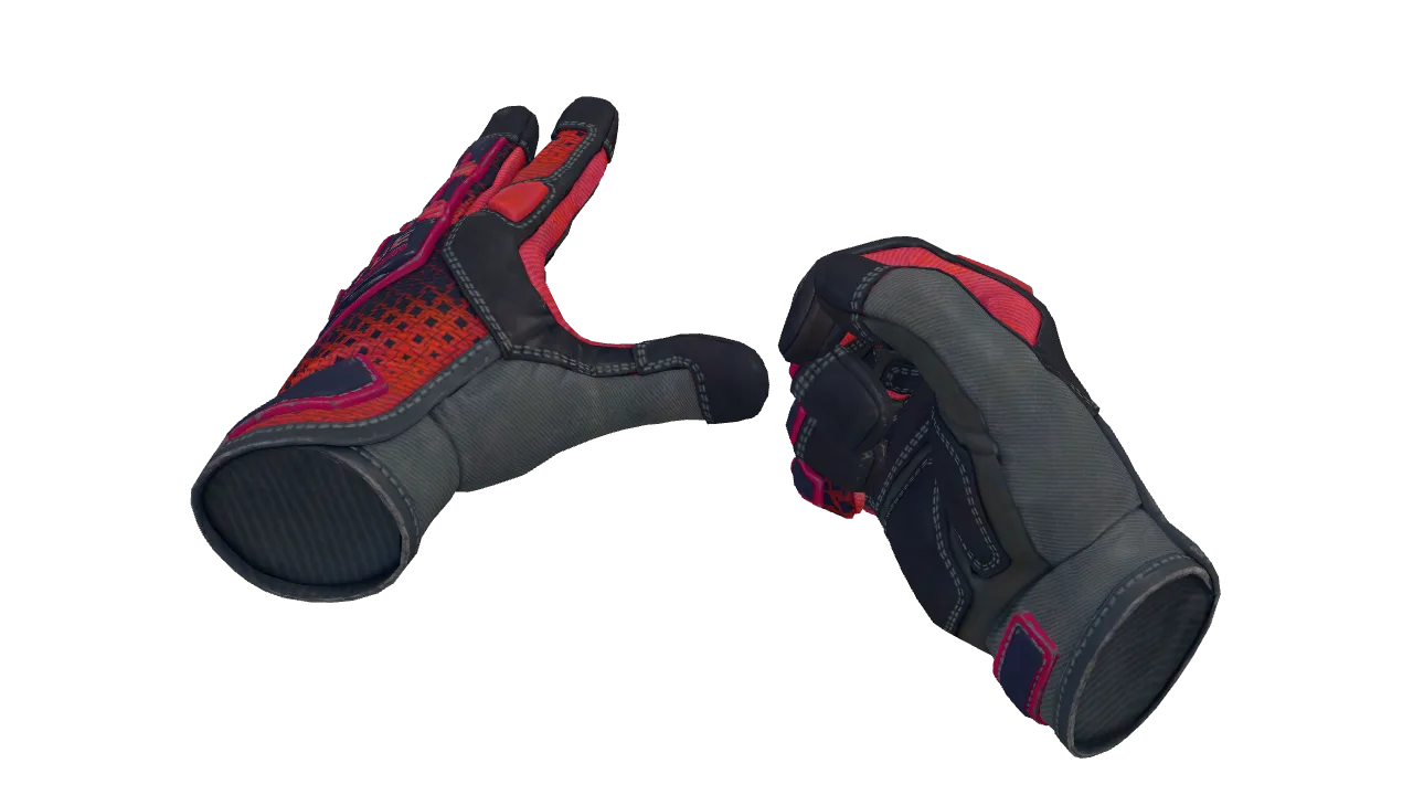 ★ Specialist Gloves | Crimson Kimono (Field-Tested) — Dust II light, front