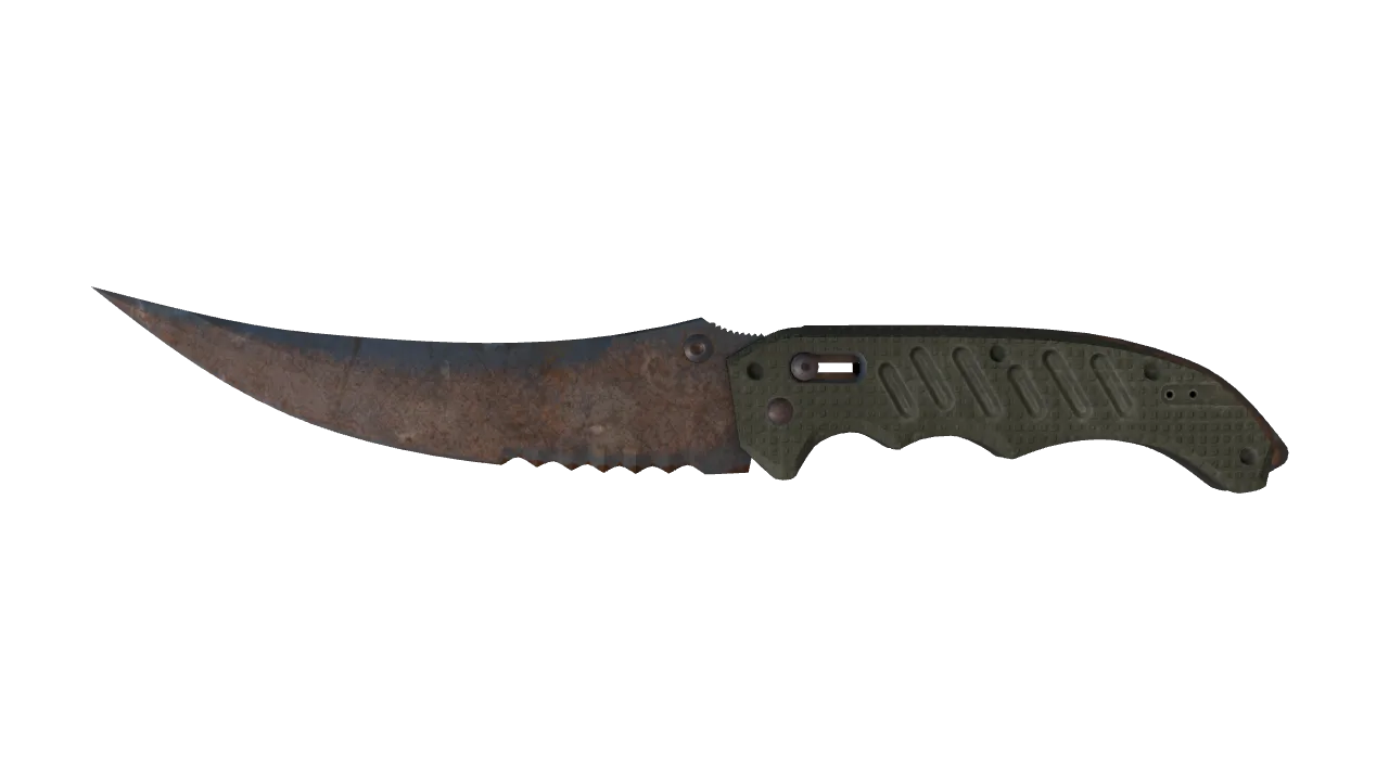 ★ Flip Knife | Rust Coat (Well-Worn) — Dust II light, front
