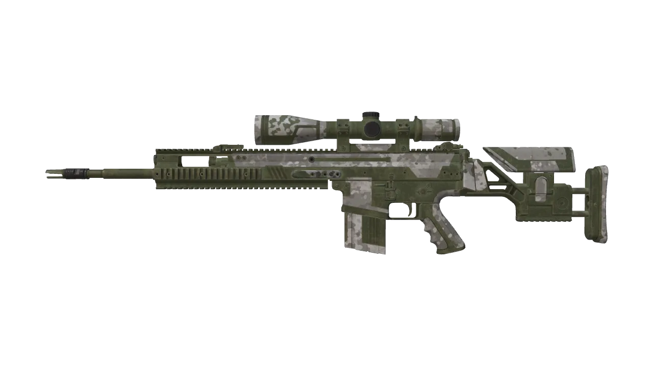 SCAR-20 | Arctic Camo Panels (Battle-Scarred) — Dust II light, front