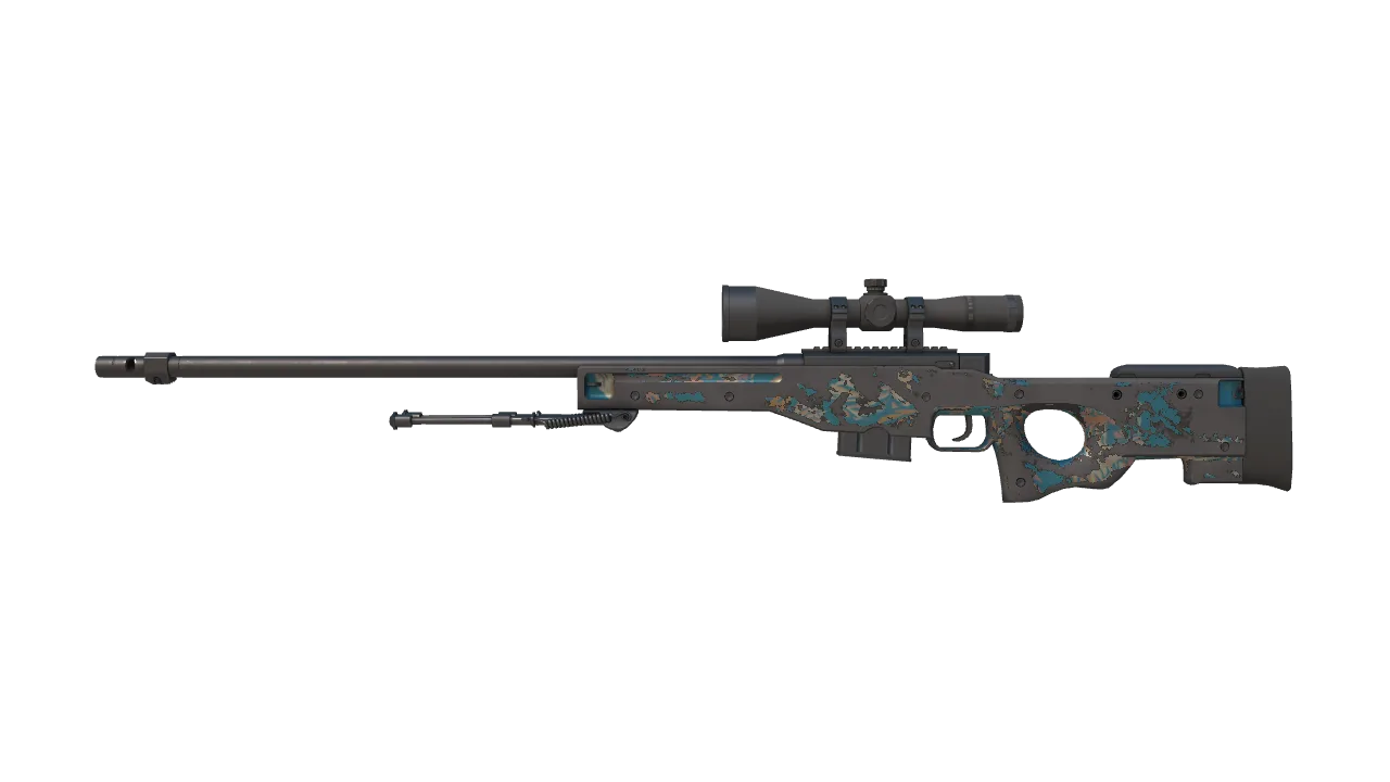 AWP | Silk Tiger (Battle-Scarred) — Dust II light, front
