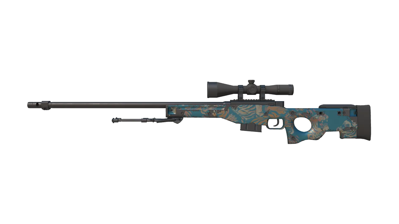 AWP | Silk Tiger (Field-Tested) — Dust II light, front