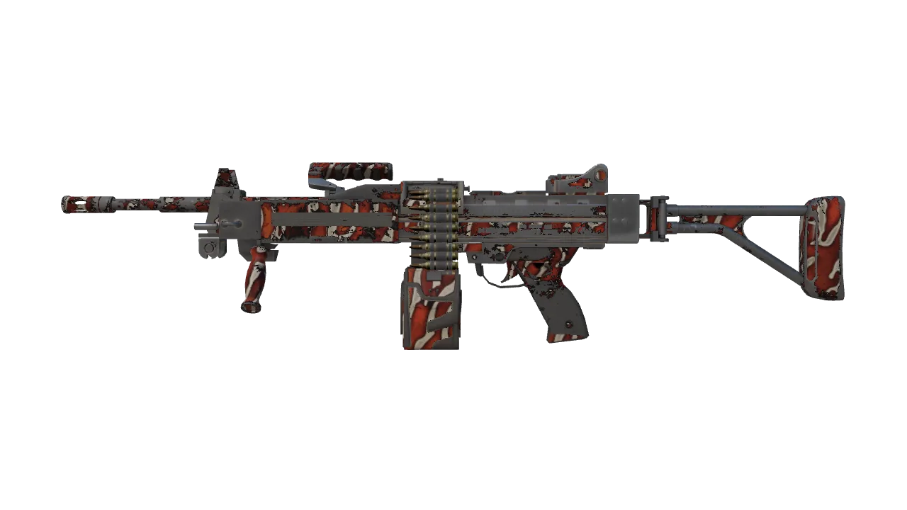 Negev | Lionfish (Battle-Scarred) — Dust II light, front