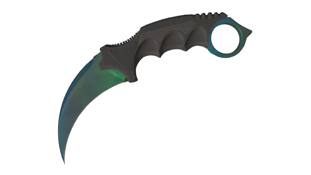 ★ Karambit | Gamma Doppler (Phase 3) (Factory New) — Dust II light, front