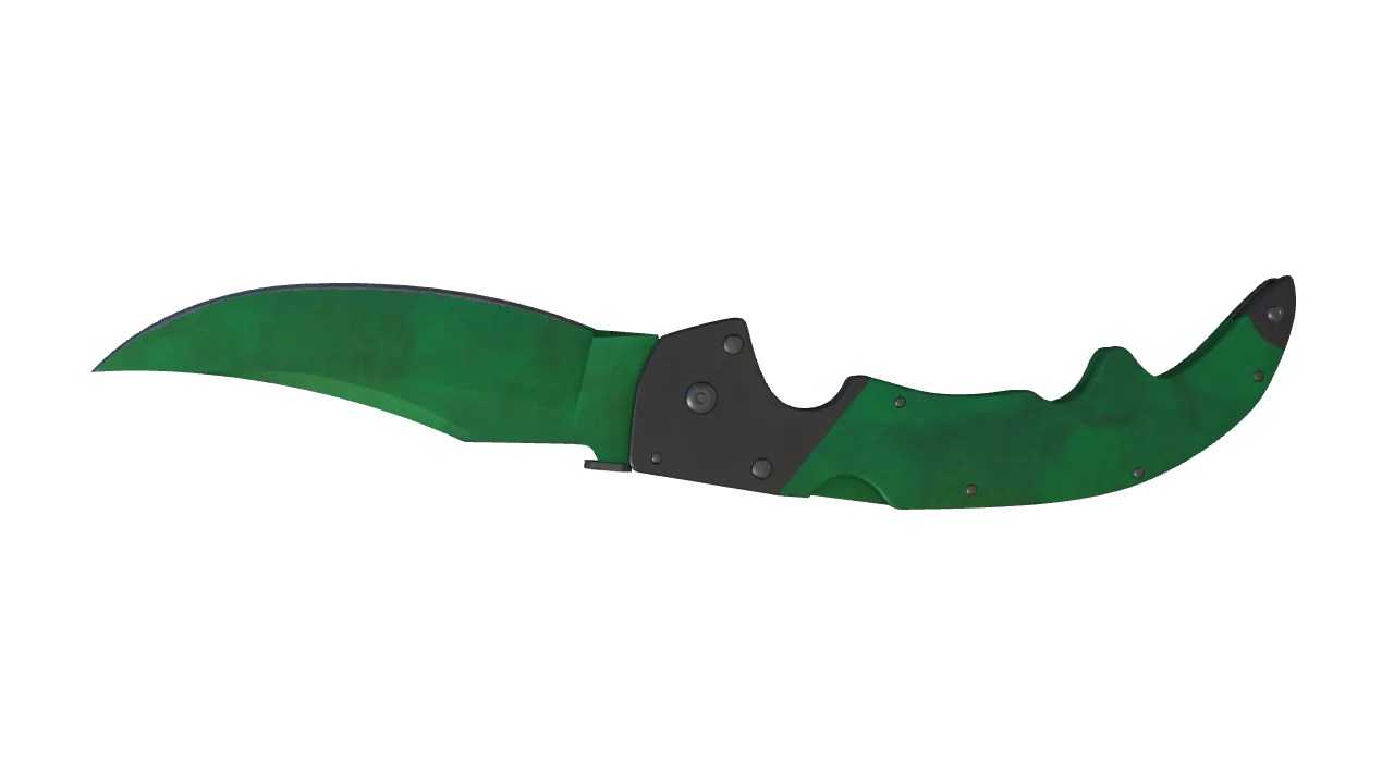 Falchion Knife | Gamma Doppler (Emerald) seed #135, back