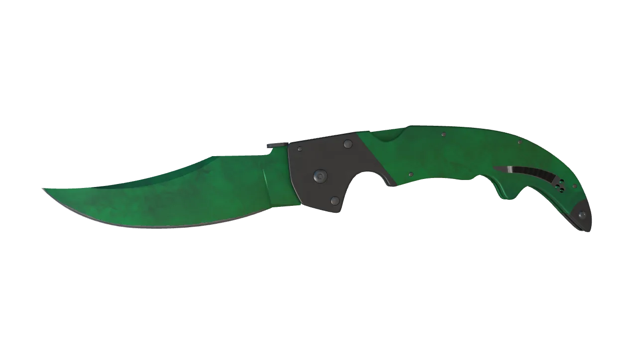 Falchion Knife | Gamma Doppler (Emerald) seed #159, front