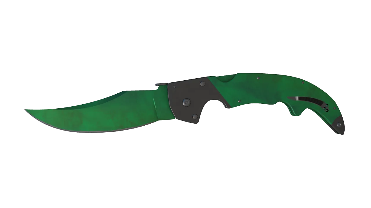 Falchion Knife | Gamma Doppler (Emerald) seed #366, front