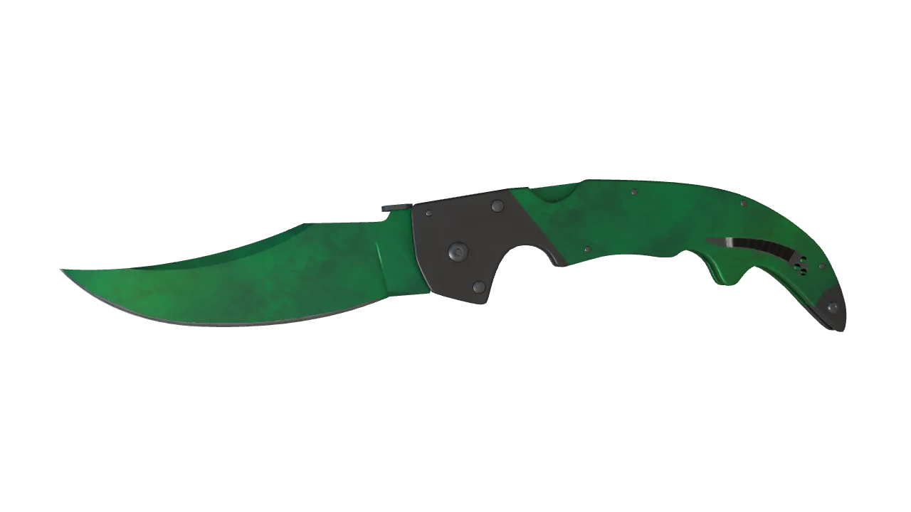 Falchion Knife | Gamma Doppler (Emerald) seed #381, front