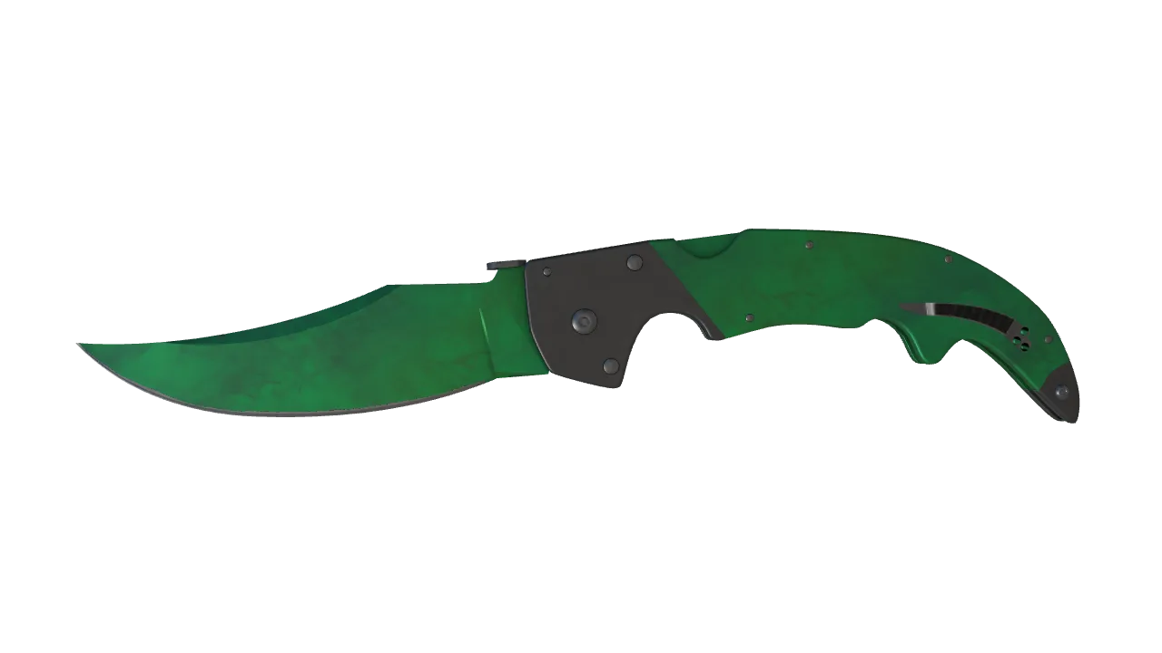 Falchion Knife | Gamma Doppler (Emerald) seed #408, front