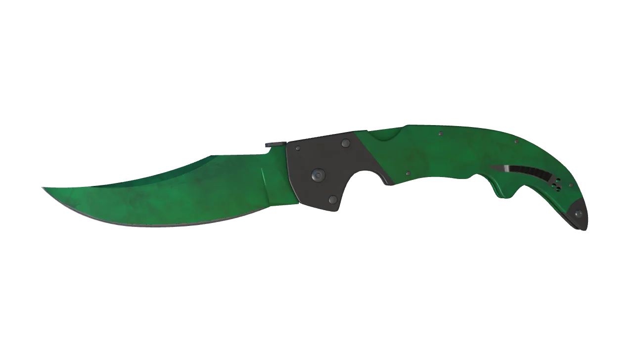 Falchion Knife | Gamma Doppler (Emerald) seed #497, front