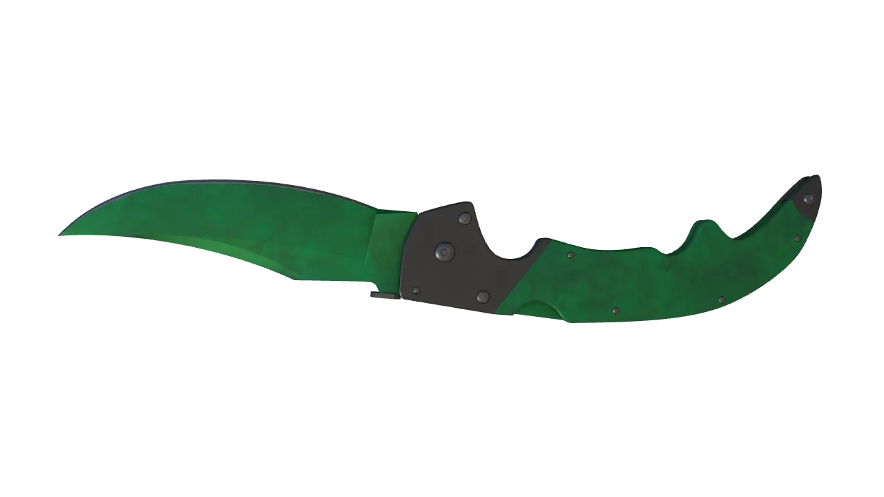 Falchion Knife | Gamma Doppler (Emerald) seed #777, back